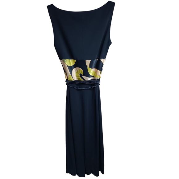 KAY UNGER New York Silk Blend Dress Size 2 Dressy Career Event Woven Belt V-Neck - Picture 2 of 12